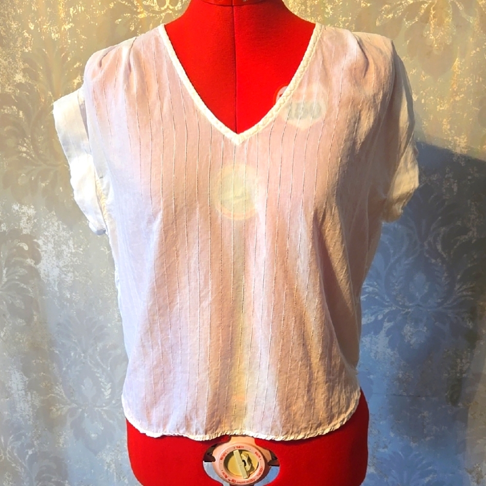 Bella Dahl White Cuffed Sleeve Top